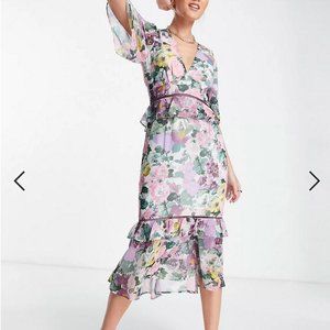 Hope & Ivy Hattie polyester floral dress in pink, size 8